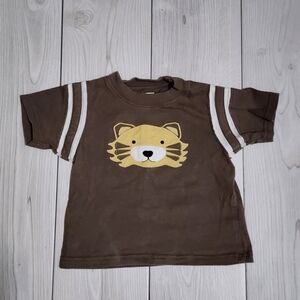 Gymboree Brown Tee with Tiger Face Size 6-12 Mo